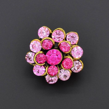 Неотразимая брошь с розовыми фианитами Xuping LU 942-42  фото | Brulik