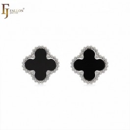Сережки гвоздики у стилі Ван Кліф Fallon 42233006-чорний