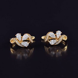 Позолоченные серьги с фианитами 18К 10-9288-белый