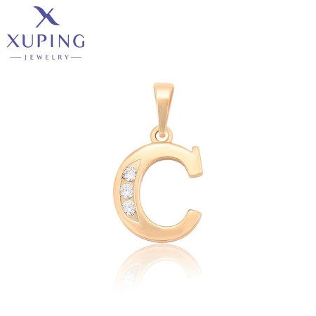 Позолочений кулон літера "С" Xuping X000839233 фото | Brulik