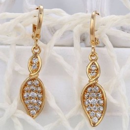 Шикарные подвесные серьги с фианитами Xuping 29594