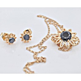 Комплект с фианитами  61225 -черный