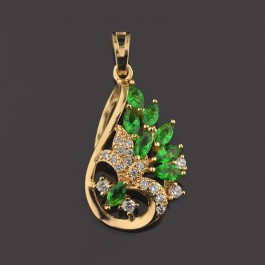 Позолоченный кулон XP 3145-зеленый