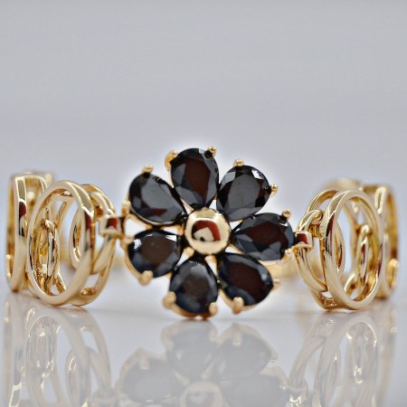 Браслет "Flower"  72941 - черный фото | Brulik