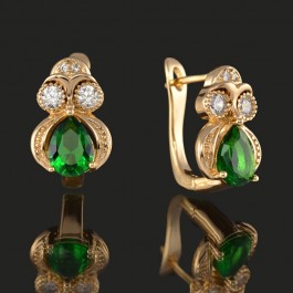 Позолоченные серьги XP 2303-зеленый