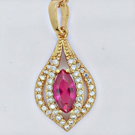 Бесподобный кулон  31027-красный корунд фото | Brulik