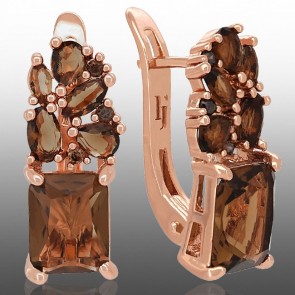 Позолочені сережки  Fallon 82283048-коричневий фото | Brulik