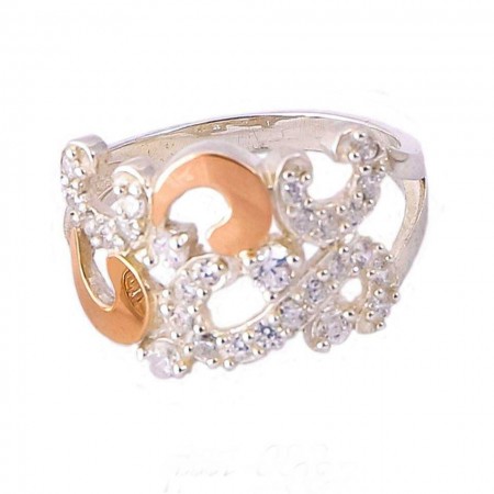 Серебряное кольцо с золотыми вставками 11 фото | Brulik