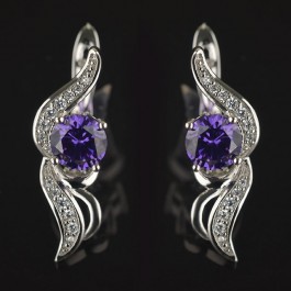 Позолоченные серьги  XP 2823-фиолетовый