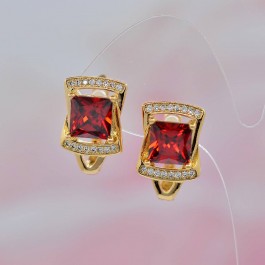 Великолепные элитные серьги 10-2036-красный