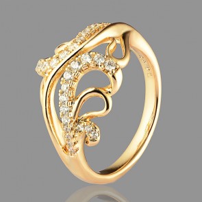 Позолоченное кольцо Xuping  10621 фото | Brulik