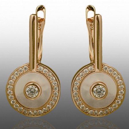 Позолочені сережки  керамічні  Xuping 24222 фото | Brulik