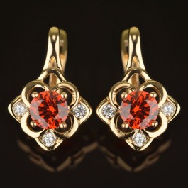 Позолоченные серьги XP  2768-красный