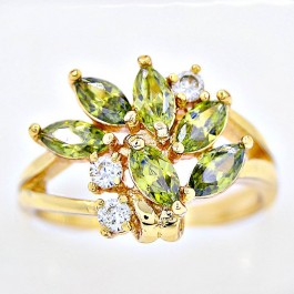  Сверкающее кольцо оптом 11321-зеленый