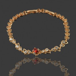 Позолоченный браслет Xuping 7744-красный фианит