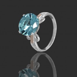 Серебряное кольцо с золотыми вставками 59