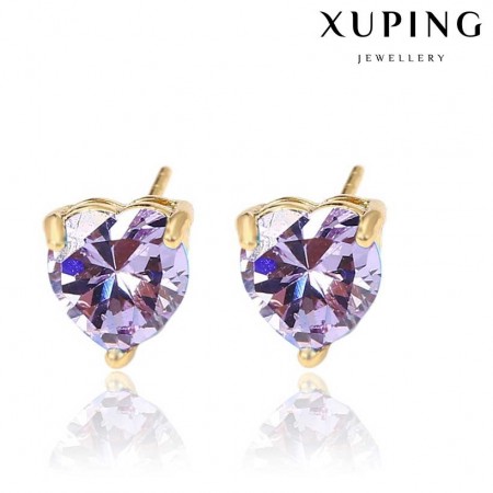 Позолоченные серьги гвоздики Xuping 90647-фиолетовый фото | Brulik