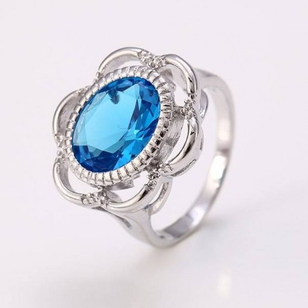 Кольцо "Аристократка"  12353 - голубой фото | Brulik