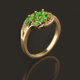 Позолоченное кольцо XP 1968-зеленый