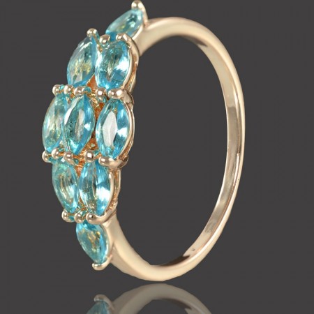 Позолоченное кольцо Fallon 83200621-голубой фото | Brulik