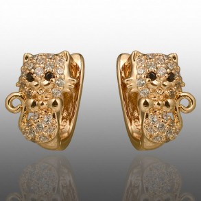 Позолочені дитячі сережки "Котики" Xuping 24759 фото | Brulik