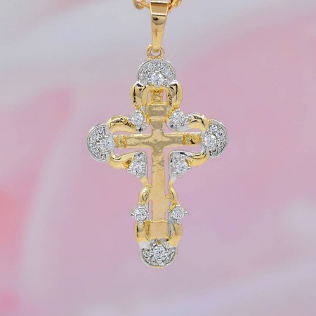 Роскошный крестик с фианитами XP 10-3007 фото | Brulik