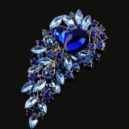 Потрясающая брошь 5741 - синий фото | Brulik