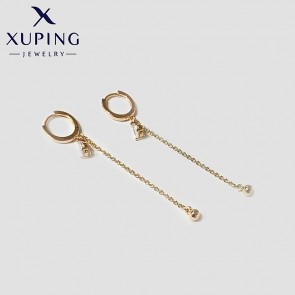 Позолочені сережки з ланцюжками Xuping 23451 фото | Brulik