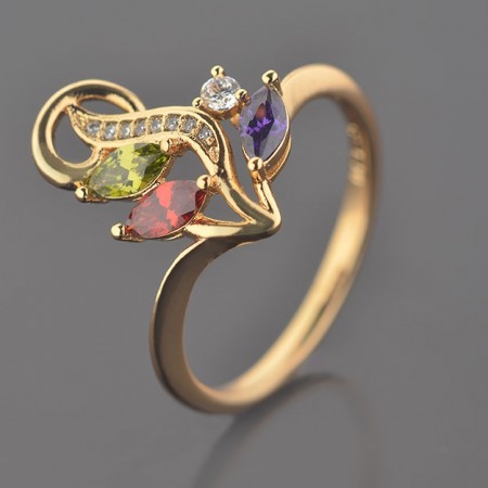 Позолоченное кольцо XP 1876-мультиколор фото | Brulik