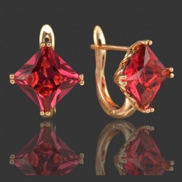 Позолоченные серьги  XP 20043-красный
