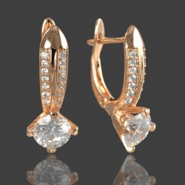 Позолоченные серьги  XP 246-белый