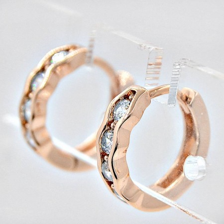 Прелестные серьги-колечки с фианитами ХР 90013-белый фото | Brulik