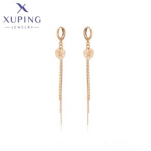 Позолочені сережки ланцюжки Xuping X001133535 фото | Brulik