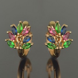 Позолоченные серьги XP 2031 - темный мультиколор