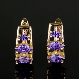 Позолоченные серьги 2869-фиолетовый