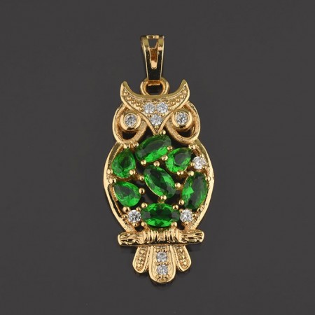 Позолоченный кулон XP 3144-зеленый фото | Brulik