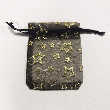 Мешочек 8*7 чёрный из органзы для бижутерии  фото | Brulik