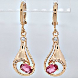 Креативные серьги 26774-красный корунд