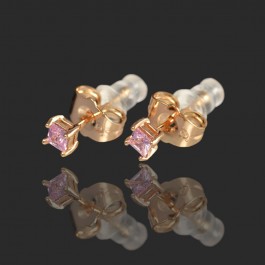 Позолоченные серьги-гвоздики Xuping  2392-розовый фианит