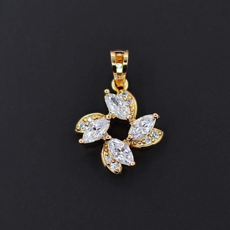 Позолоченный кулон с фианитами Xuping 10-3332-белый фото | Brulik