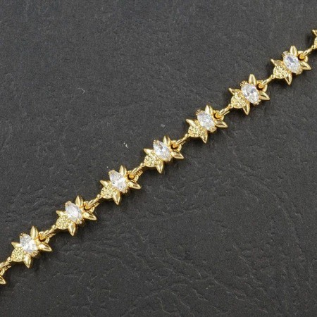 Браслет с фианитами в позолоте 7107 фото | Brulik