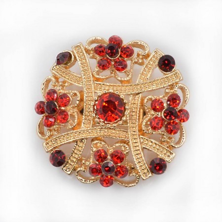 Живописная  ювелирная брошь с фианитами 101-01 фото | Brulik