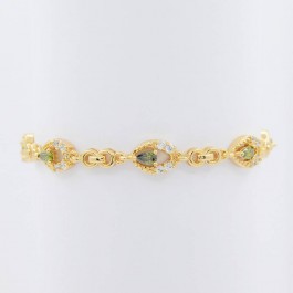 Элегантный браслет с фианитами ХР 10-7074-зеленый