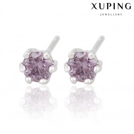 Серьги-гвоздики  Xuping  92022 -лиловый фианит