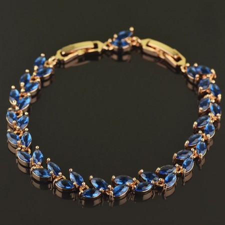 Позолоченный браслет Fallon 85200206-синий фото | Brulik