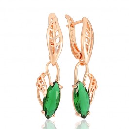 Позолоченные серьги Fallon 82202725-зеленые фианиты